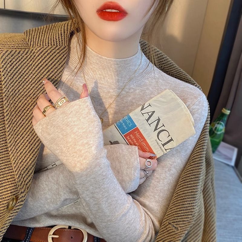 半高领打底衫女秋冬内搭2025新款韩系爆款修身毛衣针织衫中领上衣|undefined