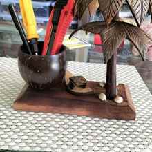 ✅海南特色工艺品椰子壳笔筒居家办公摆件桌面学生复古书房手工个