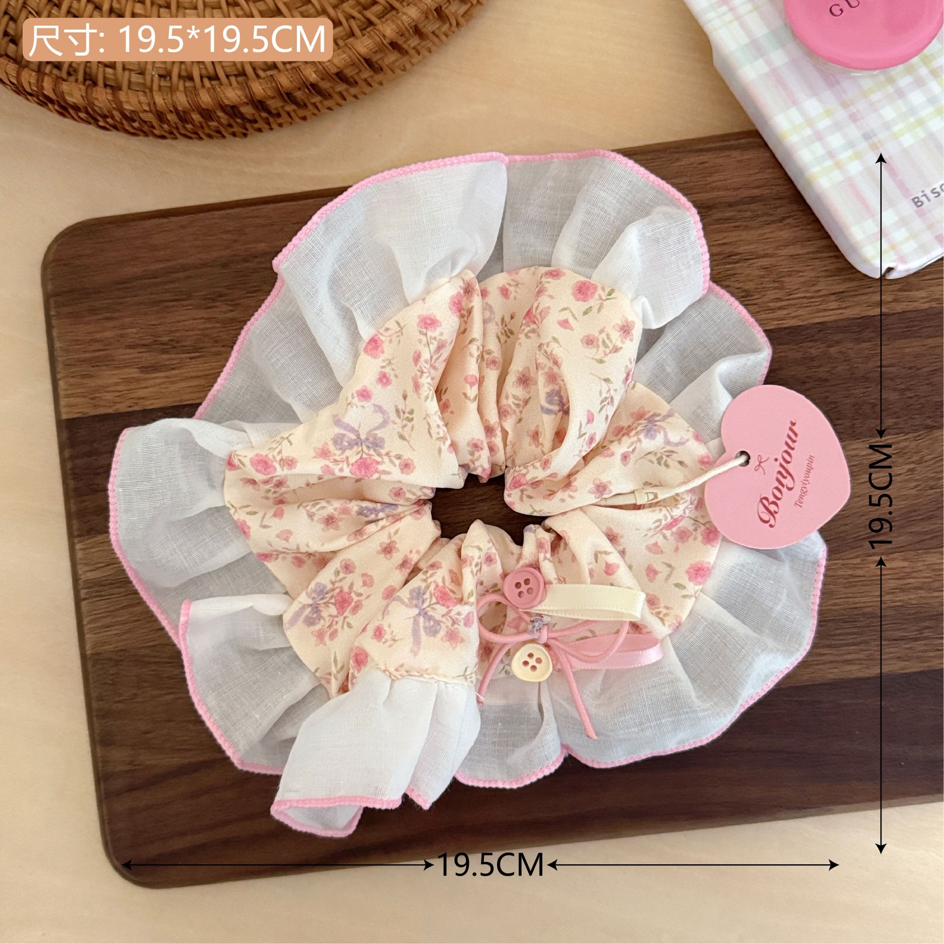 Estilo coreano de alta apariencia de encaje de intestino grueso banda de pelo accesorios para el cabello cuerda de pelo de corazón de niña de todo fósforo pequeño Qing nuevo tocado de cola de caballo de gran altura al por mayor