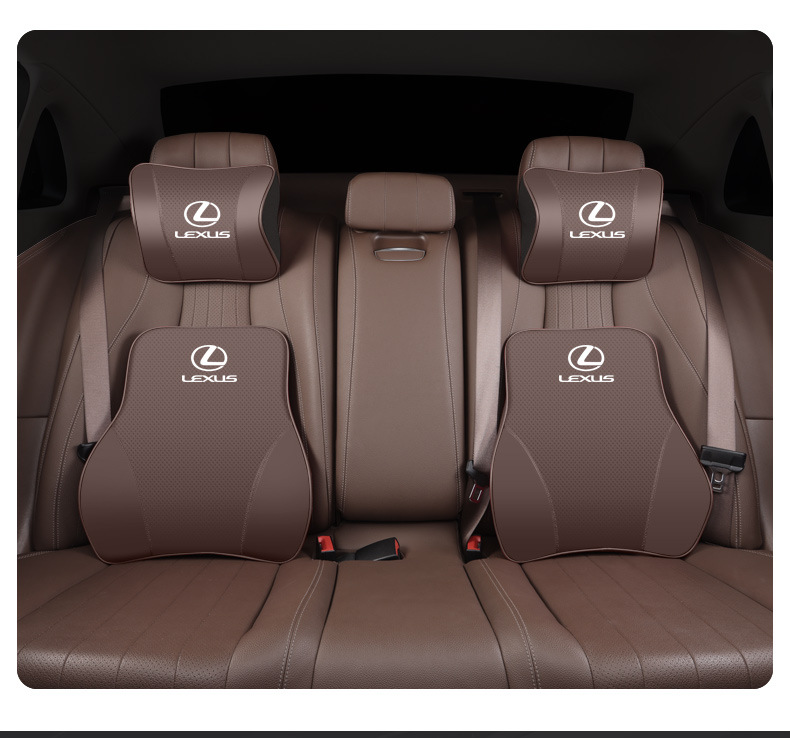 Lexus UX NX RX ES LX special genuine leather headrest and lumbar support, comfortable neck pillow, seat lumbar support decoration