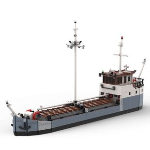 Building Blocks Cross-Border Moc-87964 2 Bay Cargo Boat Model 1961 Particle Number Toy Saint