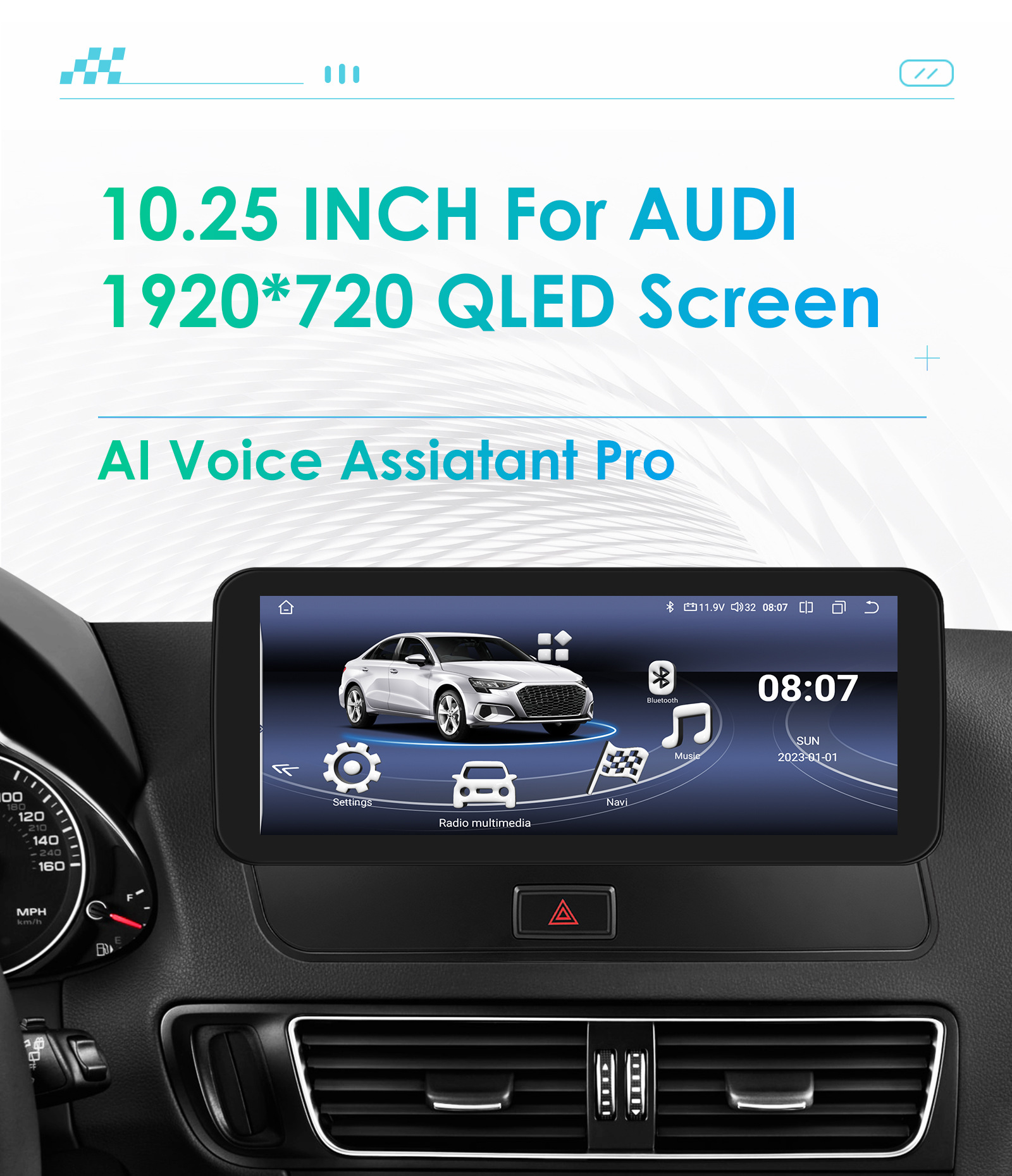 Suitable for 09-16 Audi Q5 Android large screen central control display navigation reversing image all-in-one machine