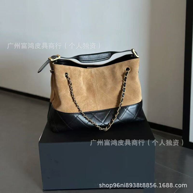 广州包包2025新款小香风复古25A麂皮绒链条单肩包腋下大容量女包|undefined