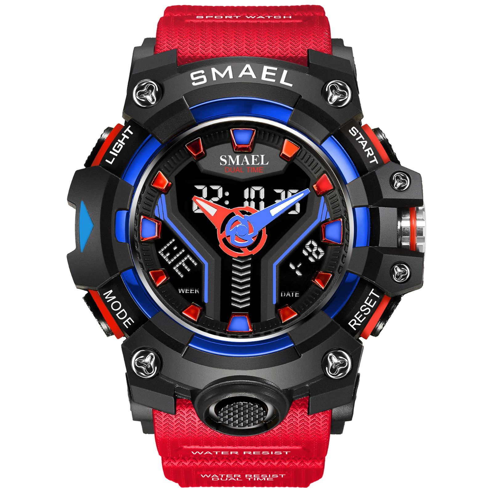 SMAEL Smel nuevo reloj electrónico creativo de los hombres deportes al aire libre multifunción sincronización reloj impermeable 8075