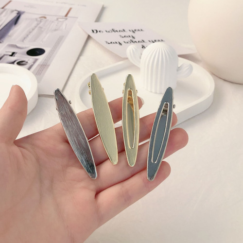 Metal Wire Hair Clip for Women - New Style Straight Clip with High-Grade Edges, Side-Swept Bangs Fringe Duckbill Hair Accessory
