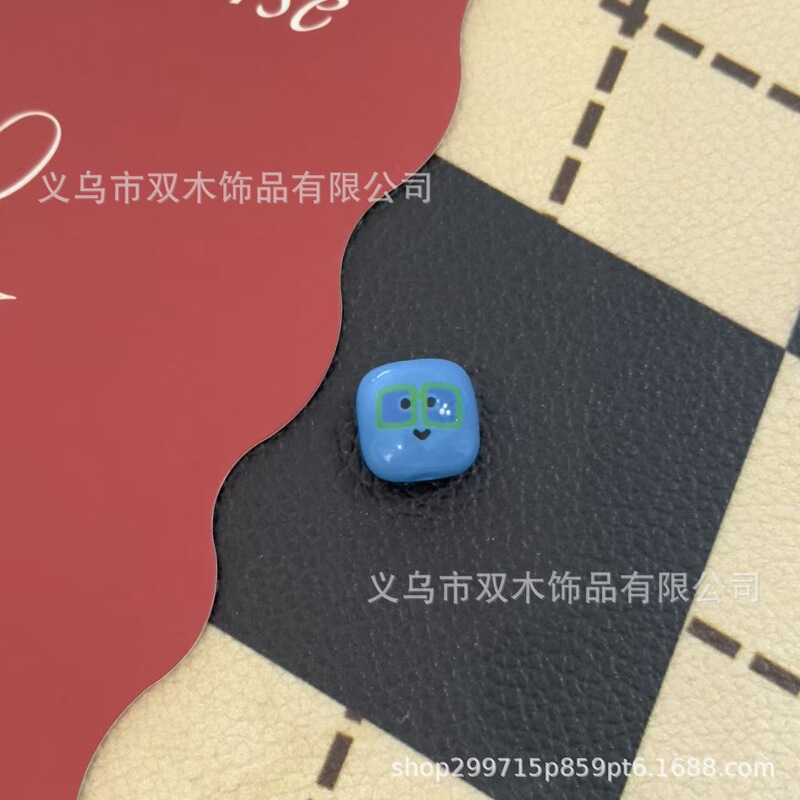 14mm印花烤漆五月天表情馒头串珠 diy手链手机链包挂车挂饰品配件|undefined