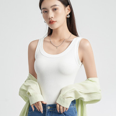 夏の女性のレーヨンベストアイスドレープ糸弾性汗チョッキモノクロトップ卸売スリングドロップシッピング