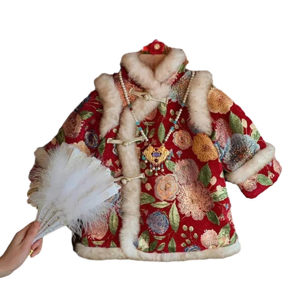[Xianning Seven] Ropa de Año Nuevo para niñas 2024 ropa de Año Nuevo para niños de estilo nuevo