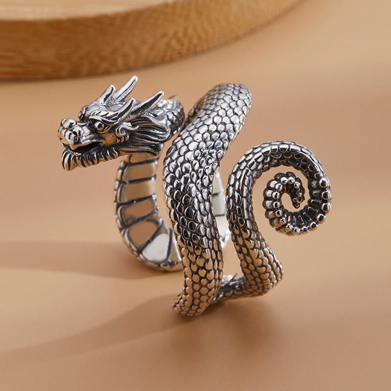 Fog Lin Dragon Year New Panlong Ring Index Finger Personality Temperament Fashion Retro Personality Old Joker Factory Outlet Fog Lin Dragon Year New Panlong Ring Index Finger Personality Temperament Fashion Retro Personality Old Joker Factory Outlet