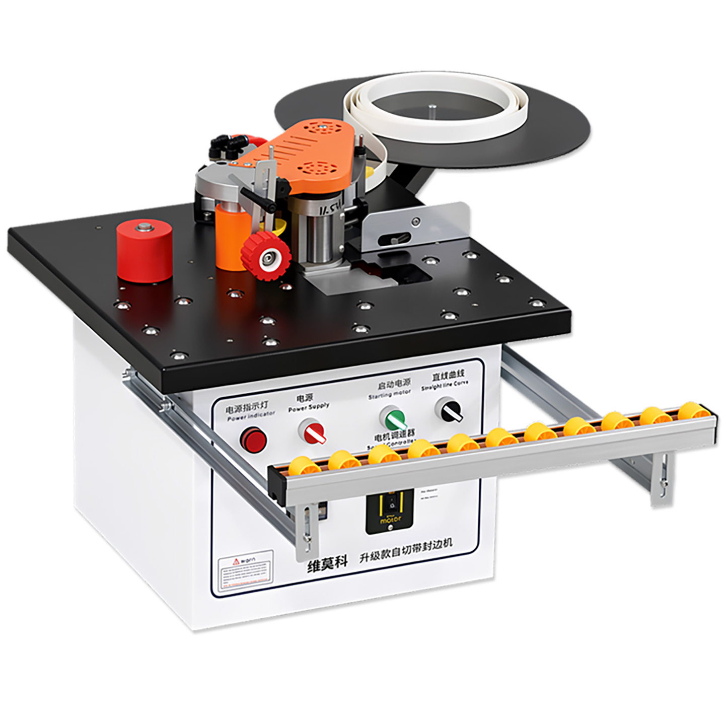 Máquina de sellado de borde de bola de la Universidad de vimoco, carpintería pequeña, mini portátil, mejoras para el hogar portátiles, cinturón roto automático en forma especial