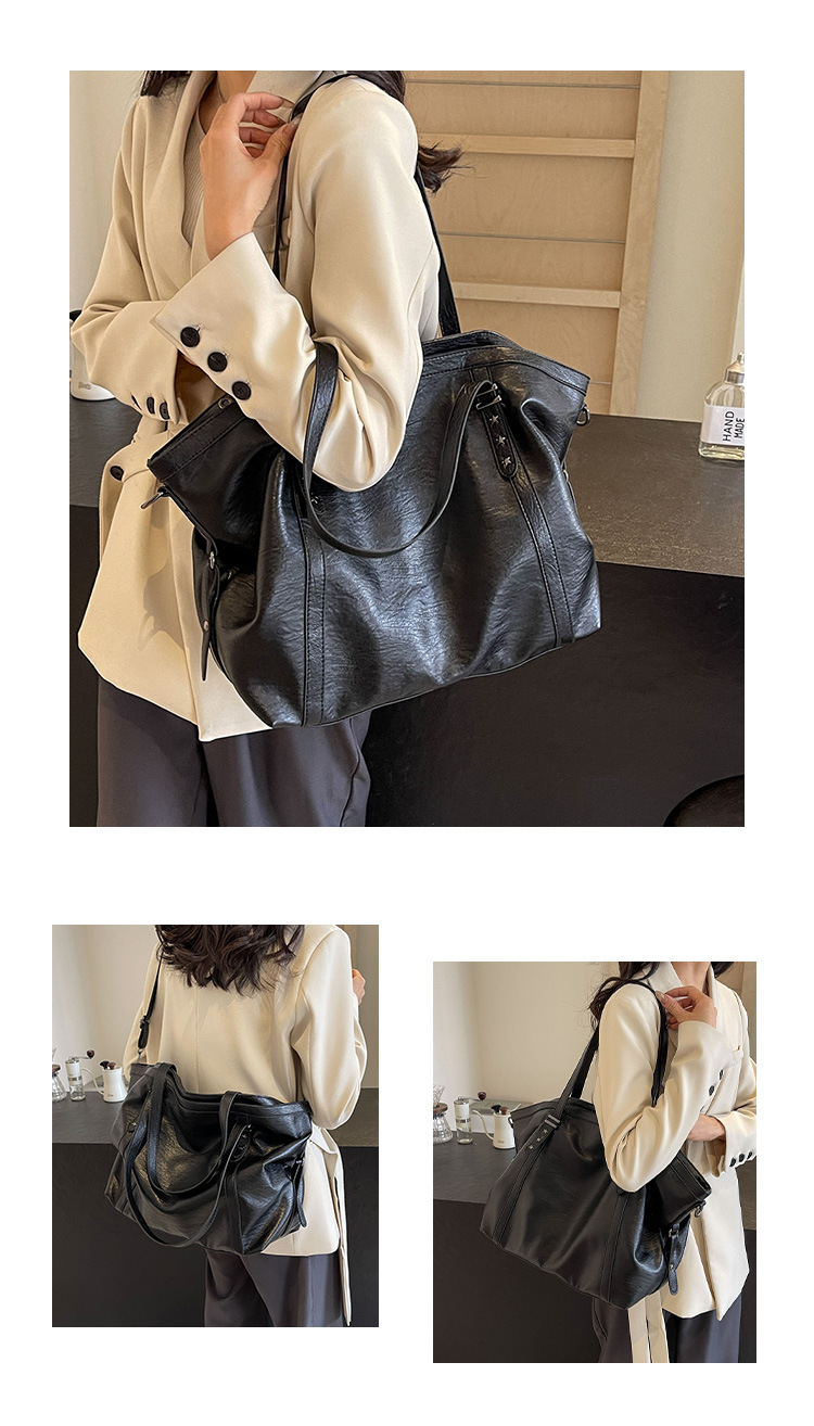Cross-border large-capacity tote bag for women 2024 New style fashionable single-shoulder bag, retro simple casual crossbody bag for women undefined