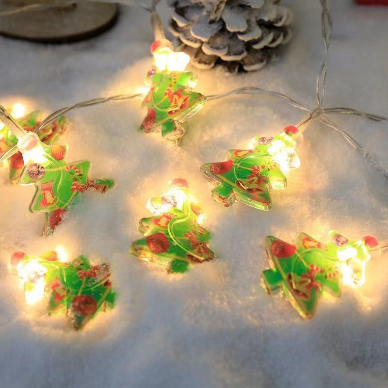 LED クリスマスライトストリングサンタクロース雪だるまヘラジカお祭り雰囲気ライトバッテリー USB クリスマスツリー特別なカラフルなライトストリング|undefined