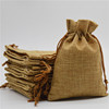 Khaki Imitation linen Bundle pocket blank Jewelry Packaging bag goods in stock customized logo gift Storage Sack