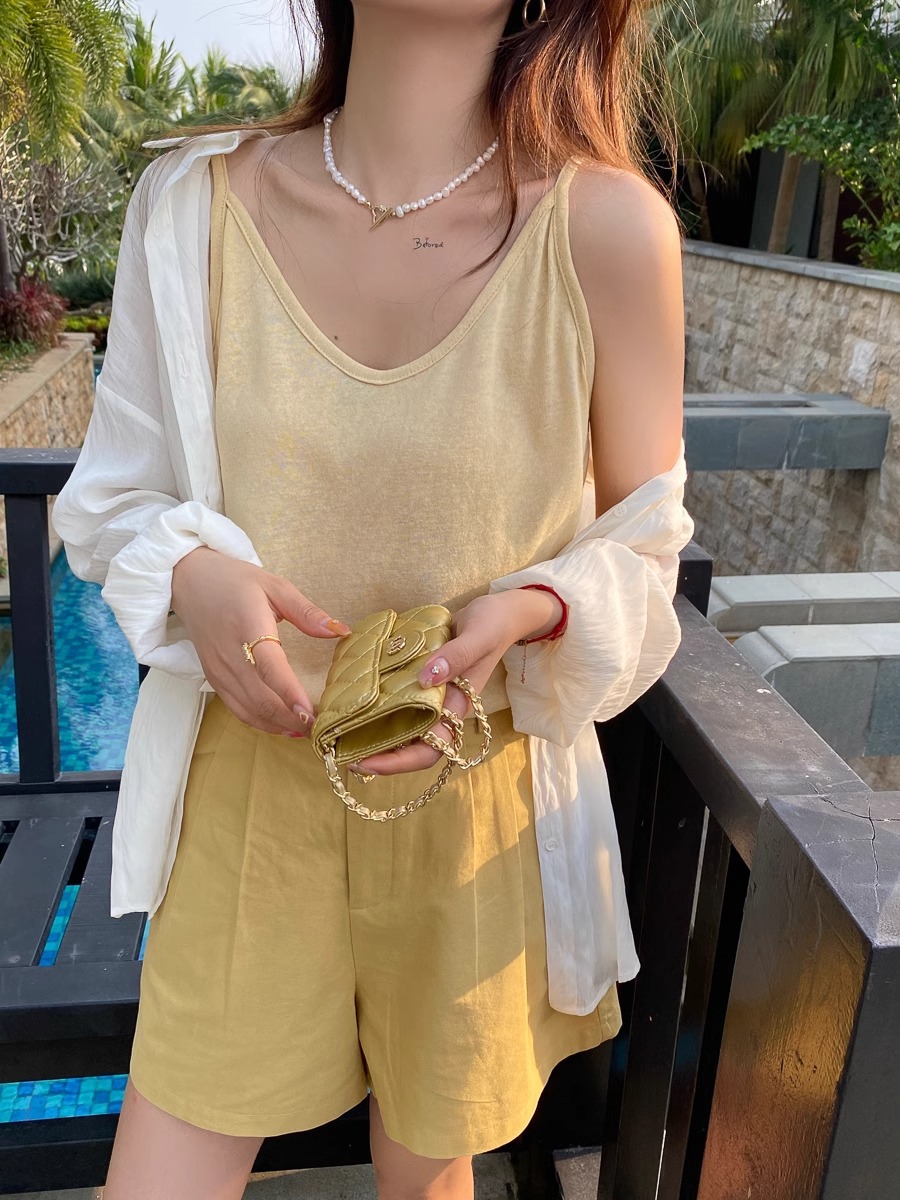 레몬 옐로우 ~ 얇은 어깨 끈