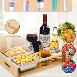 沙发零食盒木质啤酒盒桌面遥控器支架沙发吧台木质零食托盘收纳盒