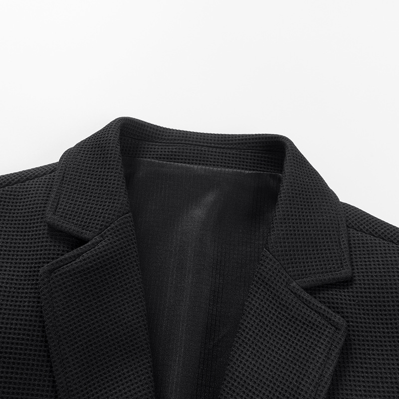 Chaqueta tipo waffle para hombre, estilo nuevo primavera-otoño 2025, traje informal de negocios, chaqueta de un solo traje resistente a las arrugas para hombre