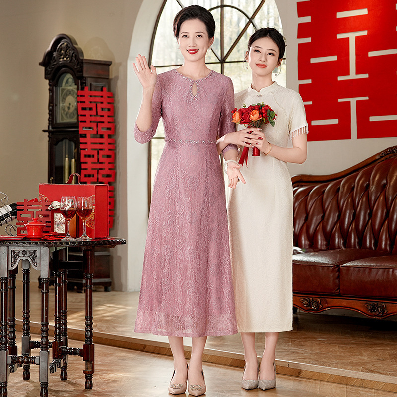 年轻妈妈婚礼礼服高贵结婚休闲高端品牌新娘喜婆婆婚宴装平时可穿|undefined