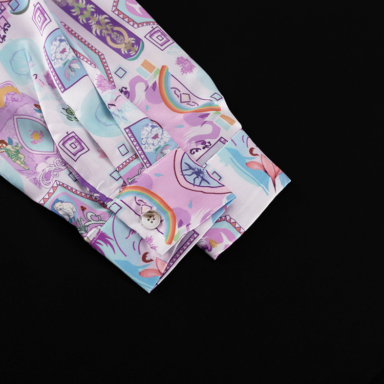 Special Interest Design Printed Pajamas Women Spring Autumn Long Sleeve Can Be Outerwear Homewear Set 12 Special Interest Design Printed Pajamas Women Spring Autumn Long Sleeve Can Be Outerwear Homewear Set