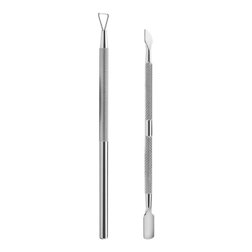 Stainless steel mirror polished double-ended steel pusher, manicure cuticle pusher, manicure tool, nail polisher, nail polisher set, cuticle pusher