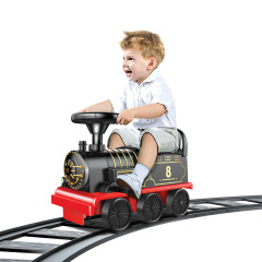 Electric Train for Kids with Seats, Toddler Walking Car Toy, 3-Year-Old Track Car, Parking Lot, Boy's Four-Wheel Car