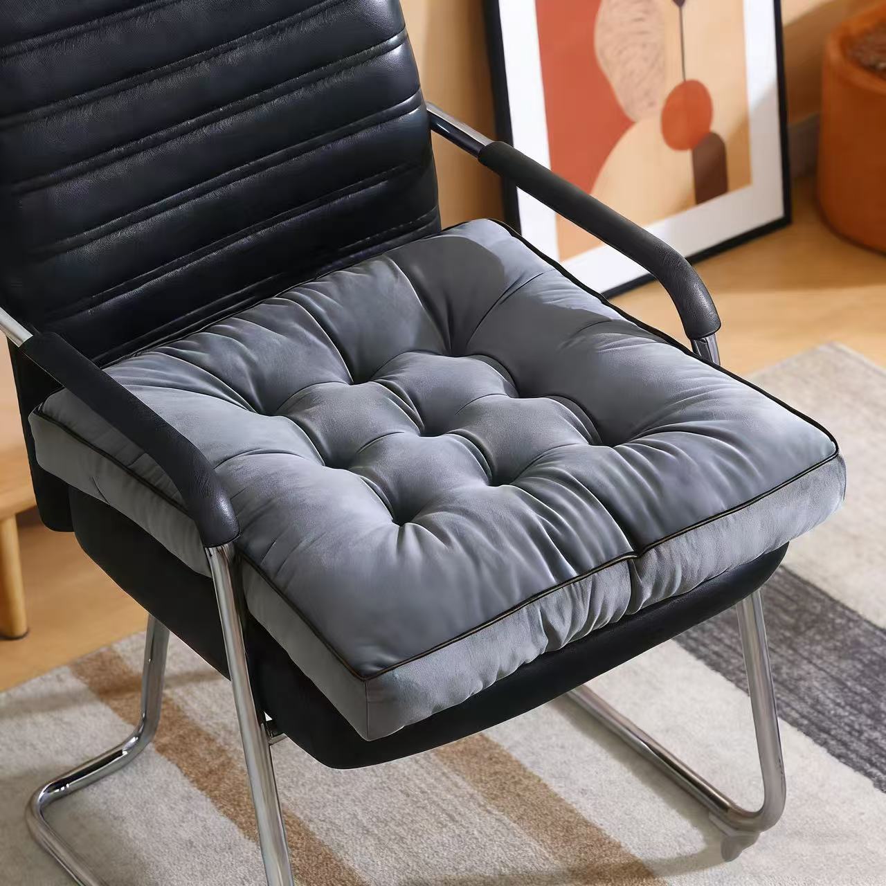 Color sólido transfronterizo engrosado cojín cuadrado cojín de asiento doméstico cojín de oficina cojín de invierno al por mayor