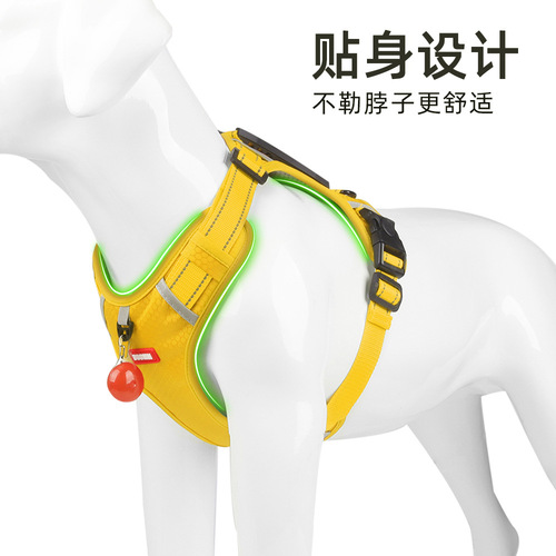 Cross-border new pet chest and back strap, anti-explosion shock large dog chest and back reflective commuting dog leash dog rope wholesale