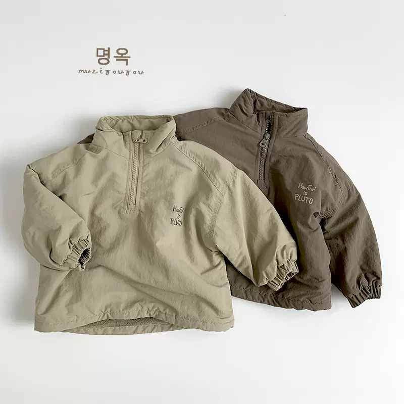 儿童轻薄绒衫冬季新款男女童韩版森系加绒保暖潮童卫衣中小童衣服