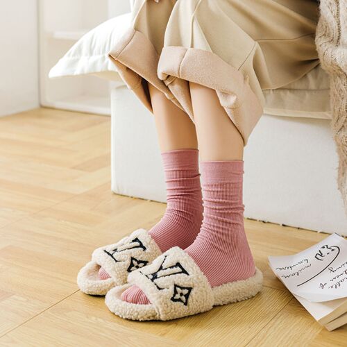Spring and Autumn Duidui Socks Parent-Child Solid Color Ins Korean Style Simple Fine Cotton Women's Socks Dad's Shoes Mid-Tube Socks Zhuji Wholesale