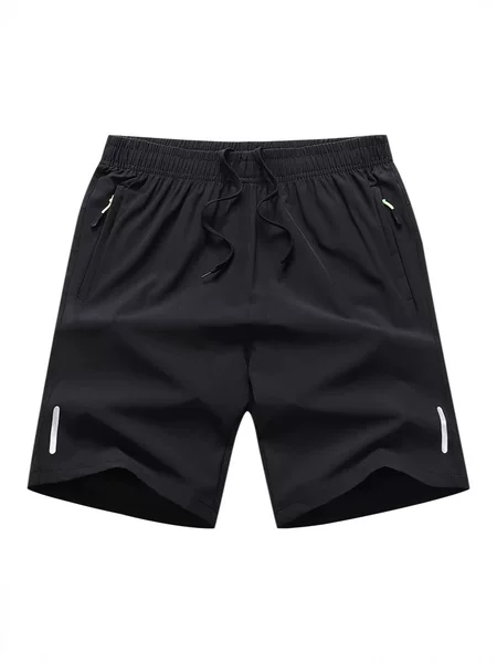 Cross-border summer new fashion reflective strip men's beach leisure sports plus size four-sided five-point shorts manufacturers