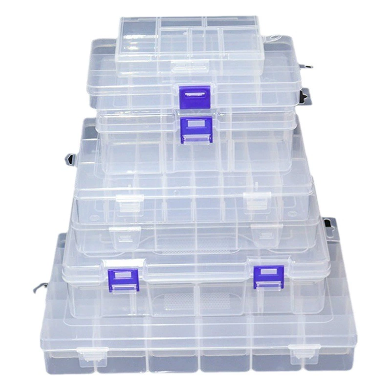 Сплит пластиковый Настольный ящик для хранения 10 15 24 Прозрачная Кнопка рыболовные снасти аксессуары ювелирные изделия Косметическая упаковочная коробка