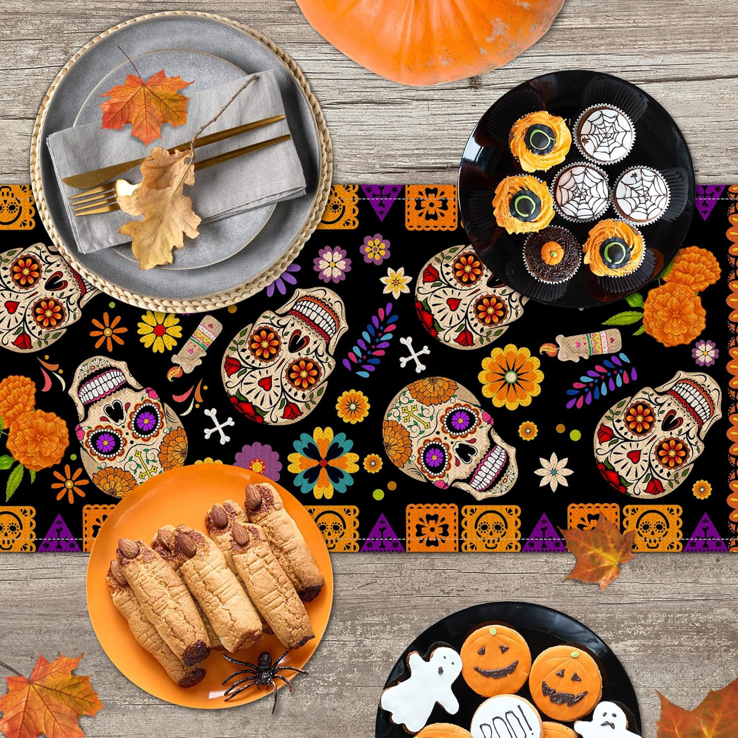 110g Weight Tablecloths Home Textiles & Decor Type tablecloth Event & Party Supplies 1 Piece, 1 Set Quantity Casual, Party Occasion Linen Material Halloween, Day of the Dead Festival Skull Pattern Funny Style Halloween Day Of The Dead Funny Skull Linen Casual Party Tablecloth Party Supplies Tableware 1 Piece 1 Set 26