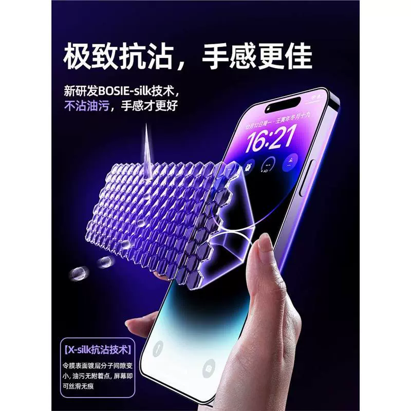 Защитная плёнка для экрана (совместима с Apple iPhone 11–16), взрывозащищённая HD, анти‑пальцевое покрытие