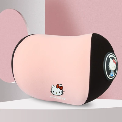 Cartoon Headrest Neck Pillow, Waist support - kt004-3-grapefruit-pink-headrest1-memory-foam-inner-core-four-seasons-double-yarn-soft-style