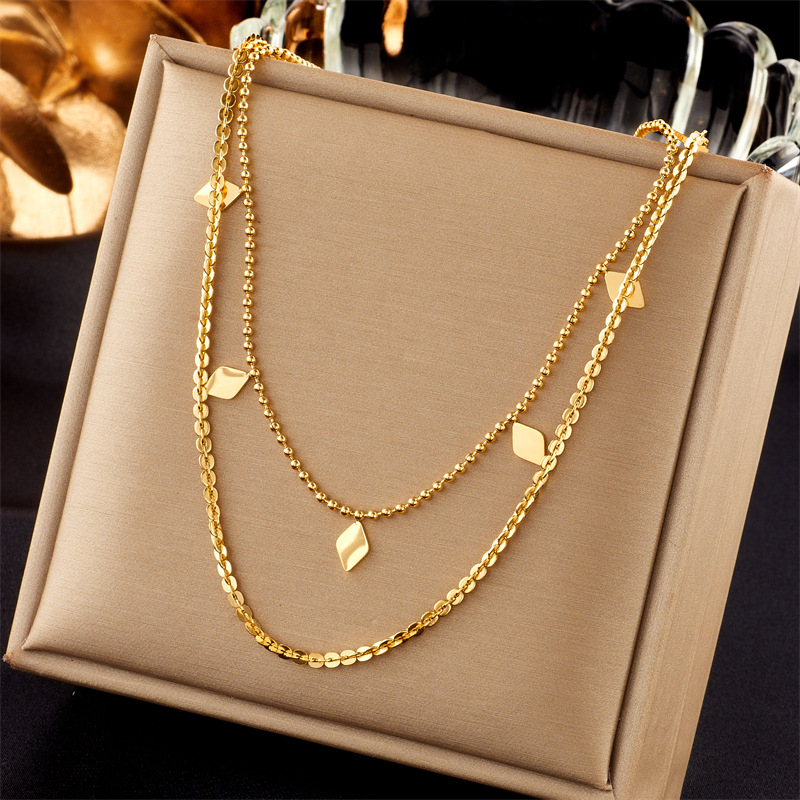 Necklace Classification Wholesale Jewelry Lady Star Heart Shape Butterfly Titanium Steel Irregular Plating Necklace