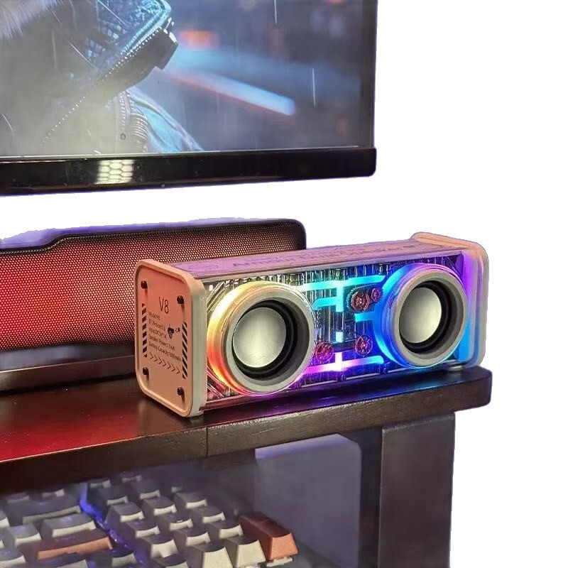 透明メカ Bluetooth スピーカー小型鋼砲屋外大音量サブウーファーホーム雰囲気ライトデスクトップミニスピーカー|undefined