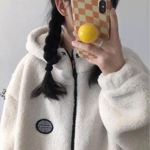 Cross-border [300g lambswool plus embroidery] Winter fleece-lined thickened new pine all-match baseball bat student jacket