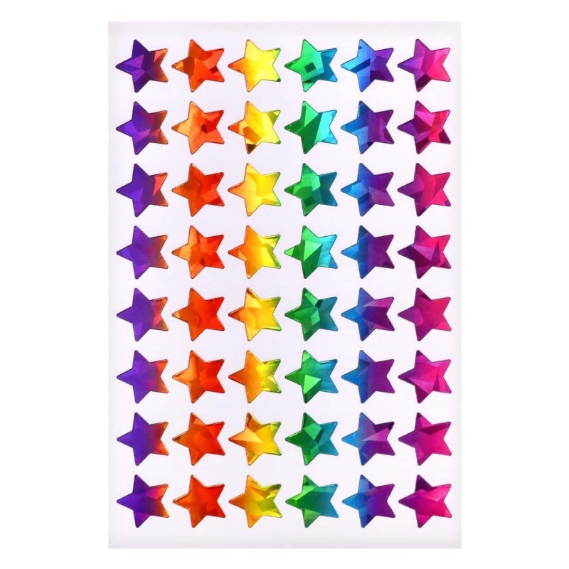 Inventario al por mayor de pegatinas láser de hoja gráfico de recompensa etiquetas adhesivas decorativas 10 / paquete