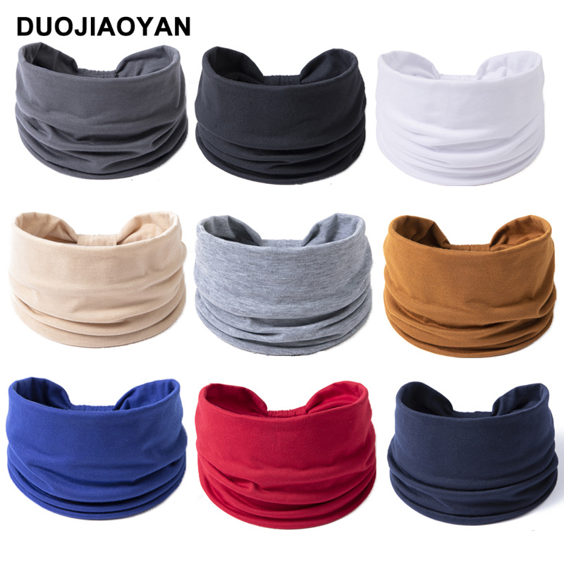 Europe and the United States new Macaron sports band edge knotting solid color elastic bundle absorbent scarf wholesale_voghion.com