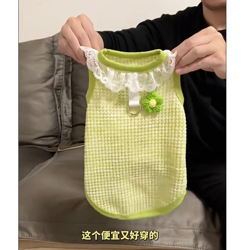 Nueva primavera y verano de hadas perros y gatos ropa de mascotas Teddy Bear hermoso chaleco cómodo para la piel puede tracción