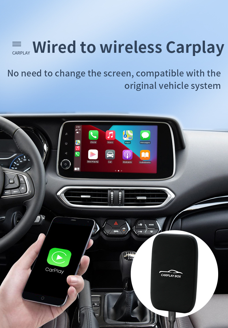 Cross-Border Wireless Carplay to Android Auto Video Box Wired to Wireless Carplay Adapter
