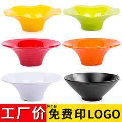 A5 Melamine Slushie Bowl, Colorful Shaved Ice Bowl, Fruit Salad Bowl, Black Snowflake Ice Bowl, Porcelain-Imitation Tableware for Dessert Shops