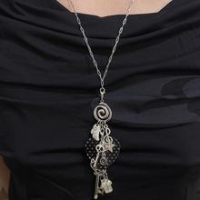 原创设计爱心钥匙长款项链极繁多用挂件手作星星骷髅螺旋蘑菇吊坠