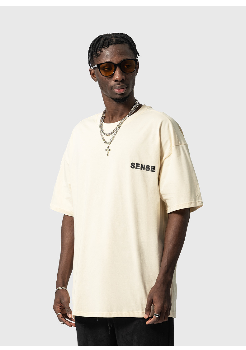 T-shirt da uomo in cotone stampato vestibilità oversize_voghion.com