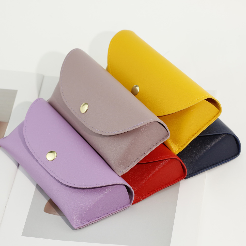 Classic Style Solid Color Pu Leather Unisex Glasses Case display picture 13