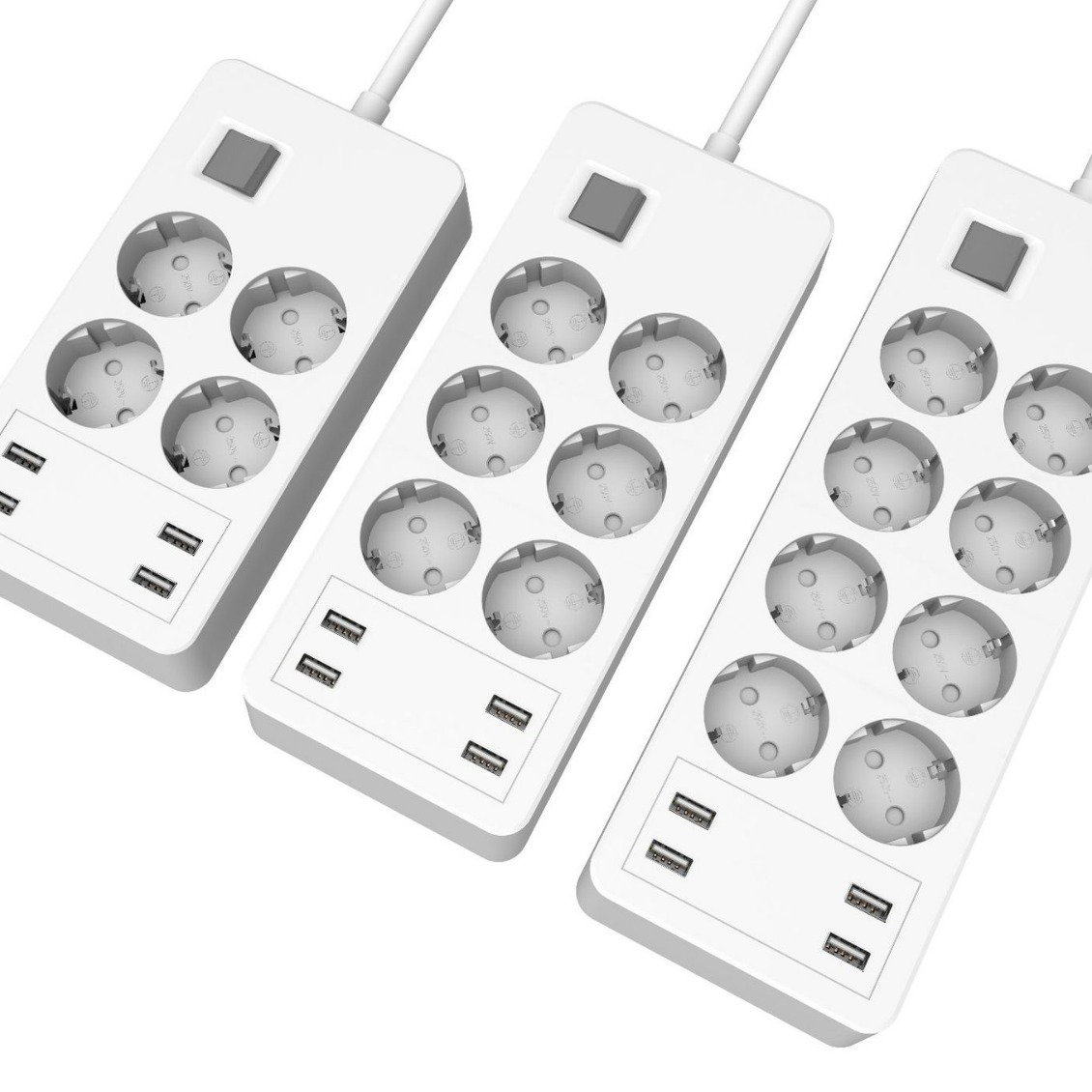 CE ROHS认证外销源头厂家4孔位欧规私模家用插线板多功能排插