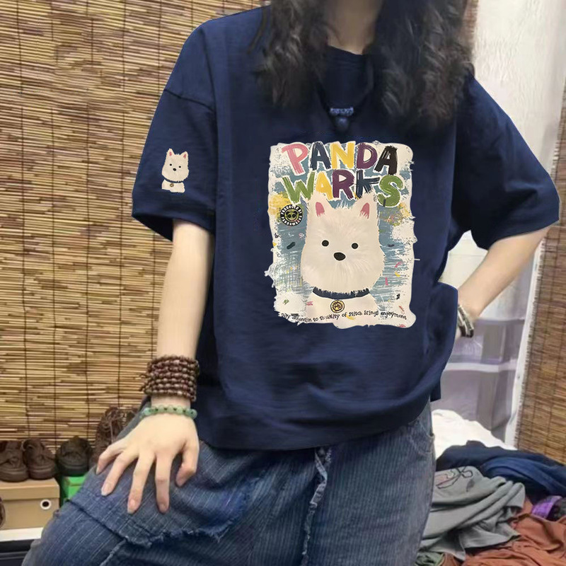 chubby girl plus size 300kg cotton ladies T-shirt short sleeve summer new slightly fat loose slim small coat tide