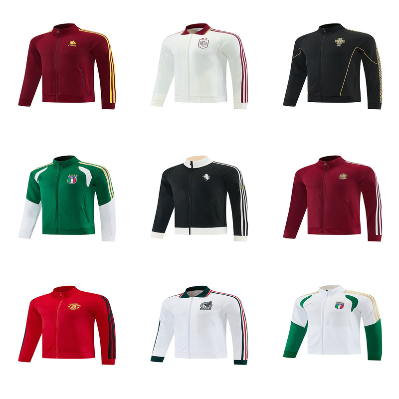 2627 New Real Madrid, Liverpool, Argentina, Belgium, Miami, Arsenal Loose Breathable Long Sleeve Jacket