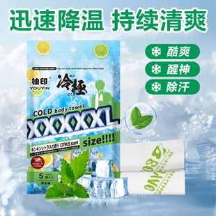 Cooling Wet Wipes, Cold and Refreshing, Summer Heat Relief, Sports Travel Cooling, Mint Ice Cool Wet Wipes, Portable Pack