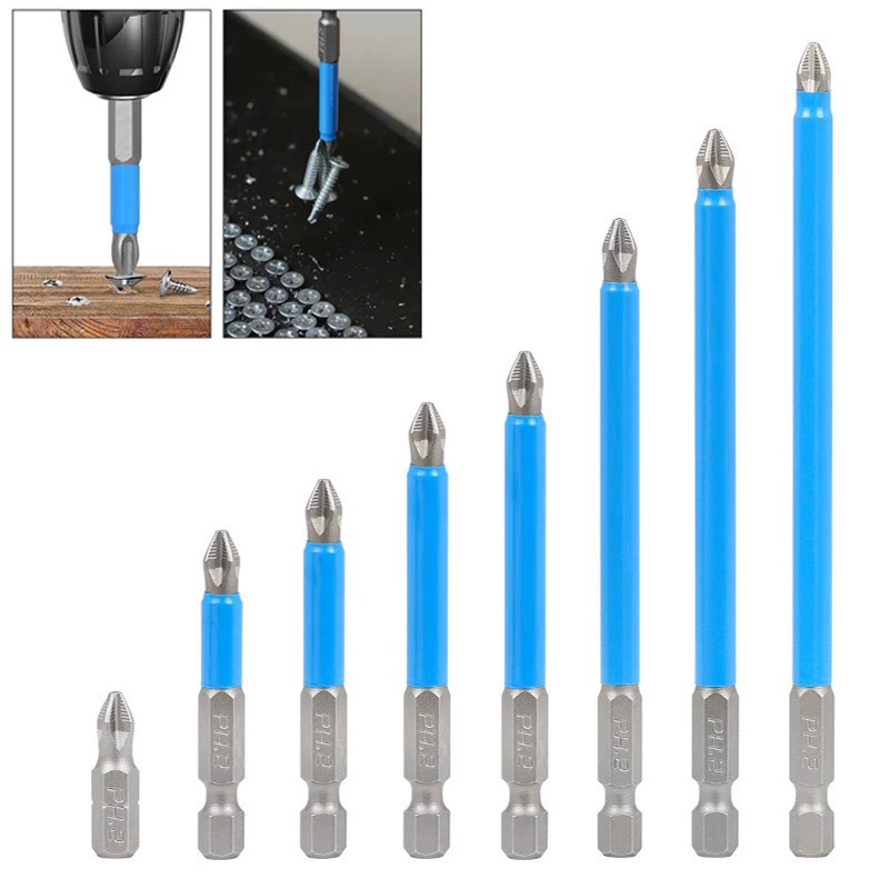Сильный магнитный крест ветровой головки Электрический отвертка ударной противоскользящей партии головки супер жесткой электрической дрели