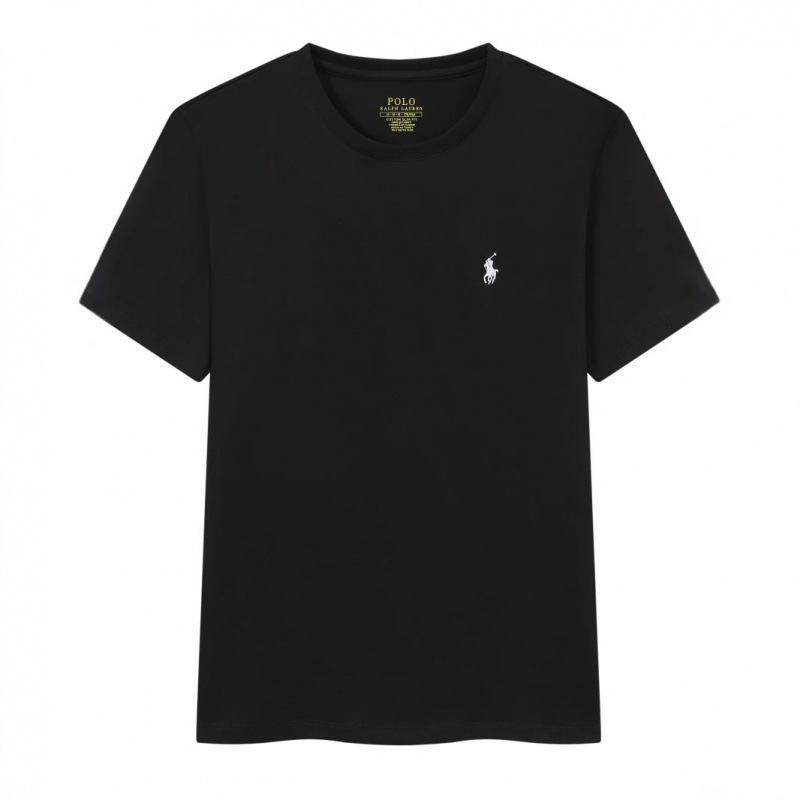 Paul Summer Pure Cotton Crew Neck Short Sleeve Men's Versatile Solid Color Embroidered Polo Pony Logo T-Shirt Pure Cotton Embroidery